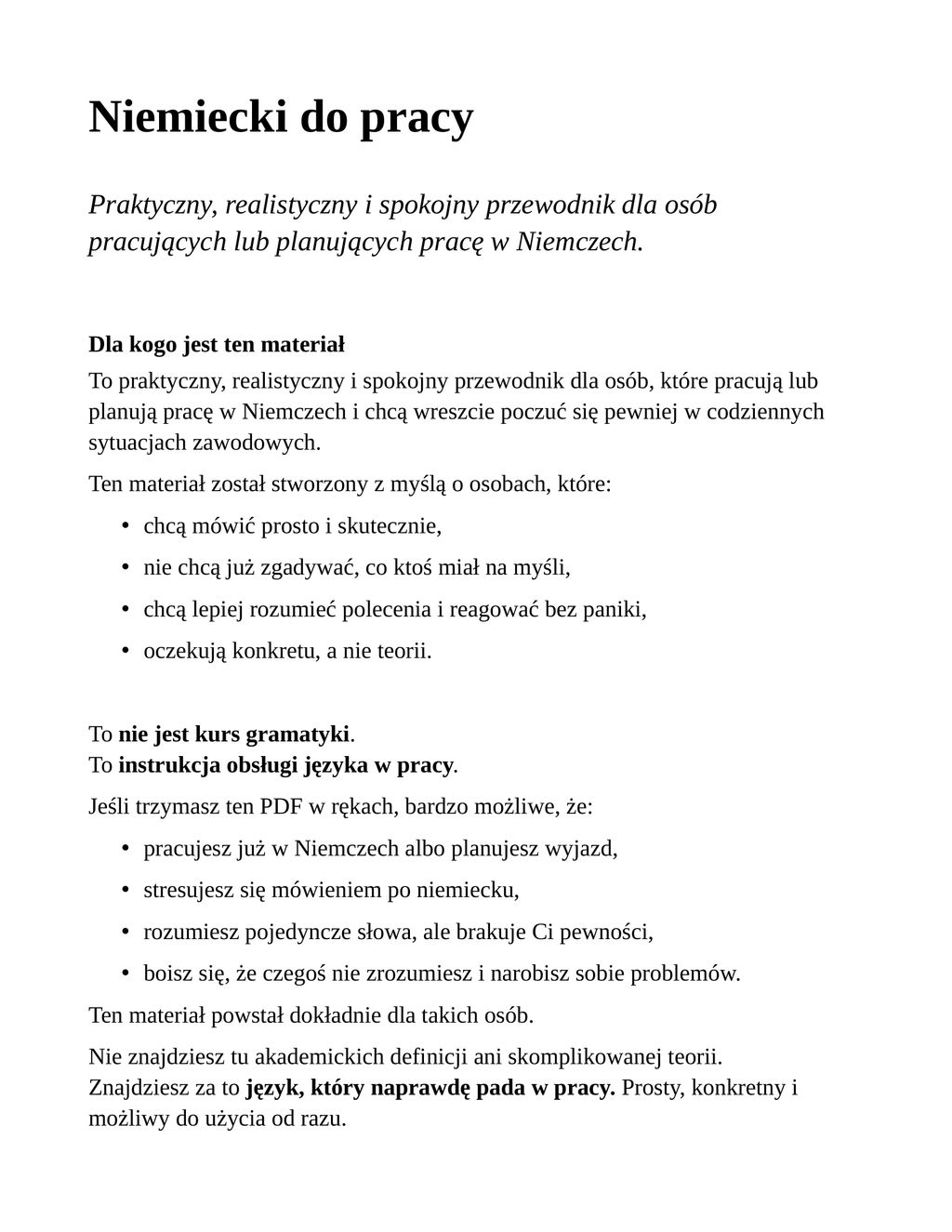 Niemiecki do pracy  Instrukcja obsługi języka w niemieckiej pracy